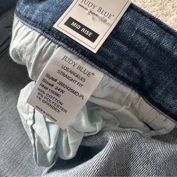 Judy Blue jeans Destroy Get Something Straight Mid Rise raw hem 24W new - Picture 4 of 14